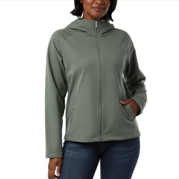 32 Degrees Heat Womens XS Green Full-Zip Hoodie Jacket Softshell a1682 - Picture 1 of 12